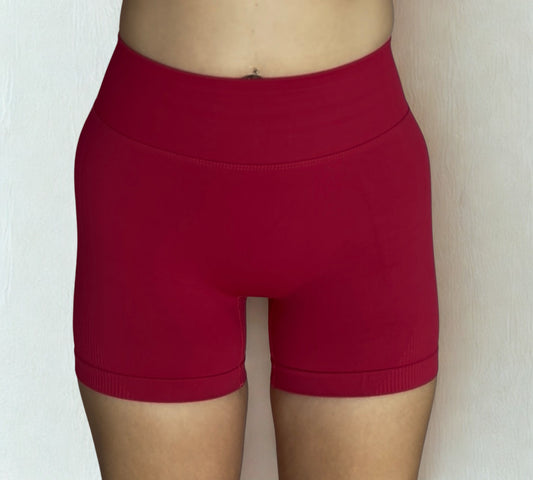 Sculpt Scrunch Shorts - Cherry